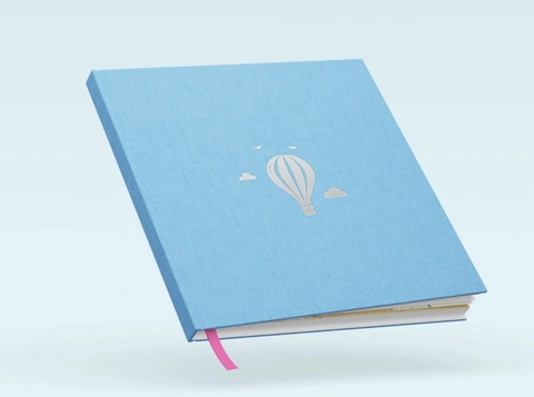 L'album scrapbooking blu pronto ad accogliere le tue idee DIY più belle